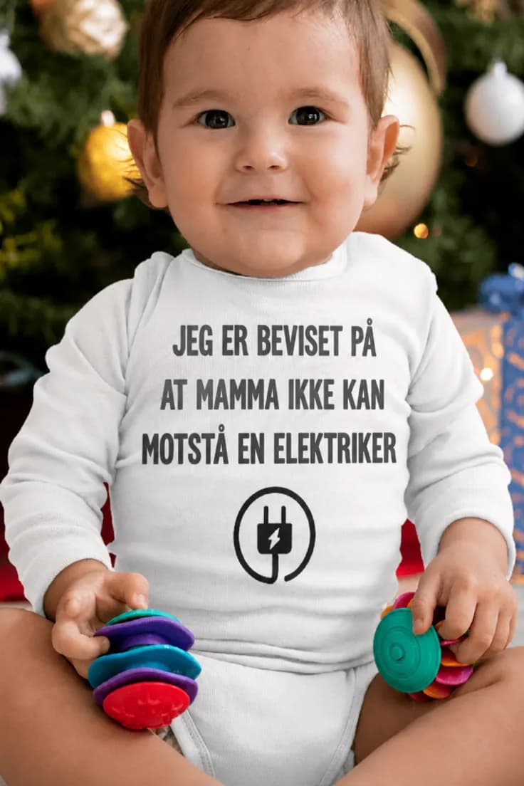 Baby-body Bevis på elektrikeren – med ønsket yrke