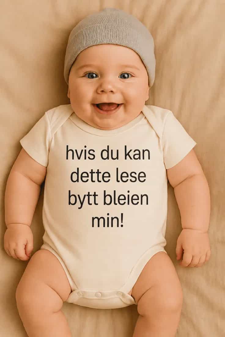 Baby-body Bytt bleien min – hvis du kan dette lese