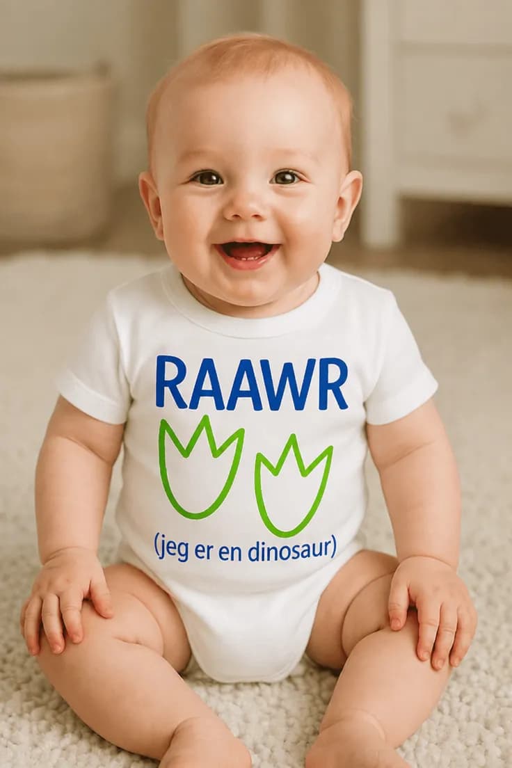 Baby-body Dinosaur – RAAWR (jeg er en dinosaur)