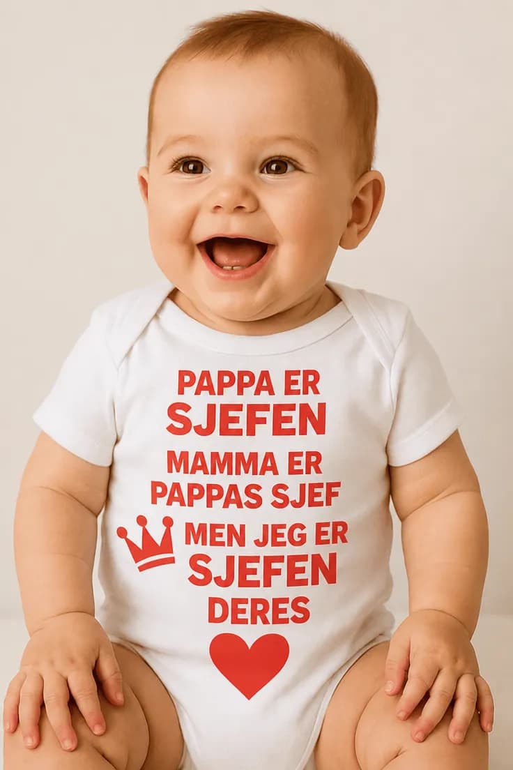 Baby-body Jeg er sjefen – sjef eller sjefinne etter ønske