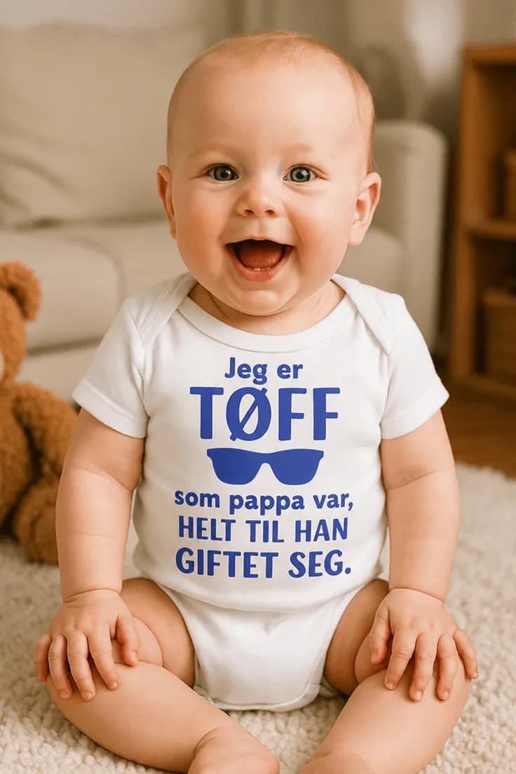Baby-body Jeg er tøff – Jeg er TØFF som pappa var