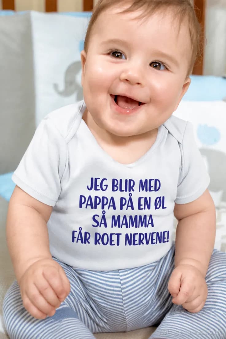Baby-body med pappa på øl – JEG BLIR MED PAPPA