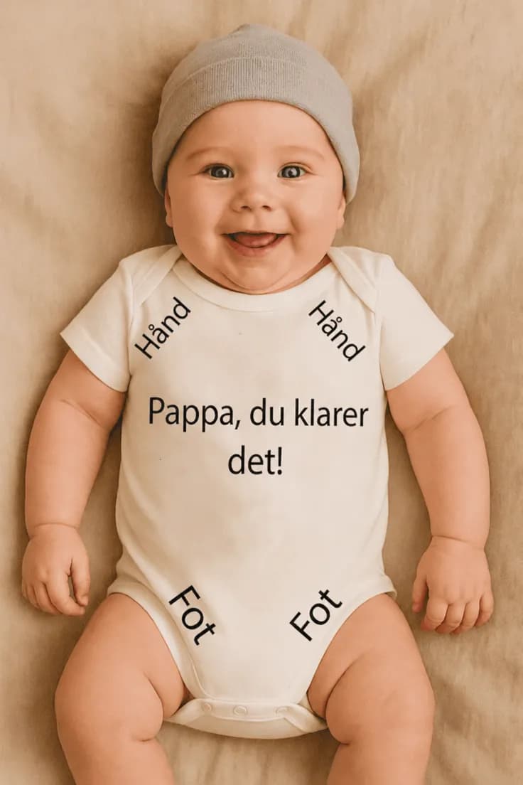 Baby-body Pappa du klarer det – Hånd Pappa, du kla