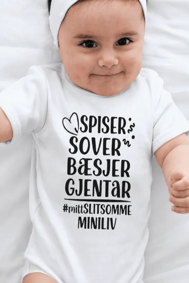 Baby-body Spiser sover bæsjer gjentar – #mittSLITSOMME
