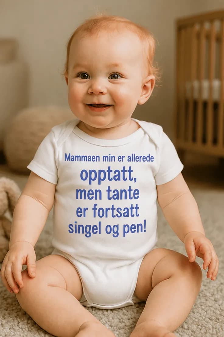 Baby-body Tante er singel og pen – Mammaen min