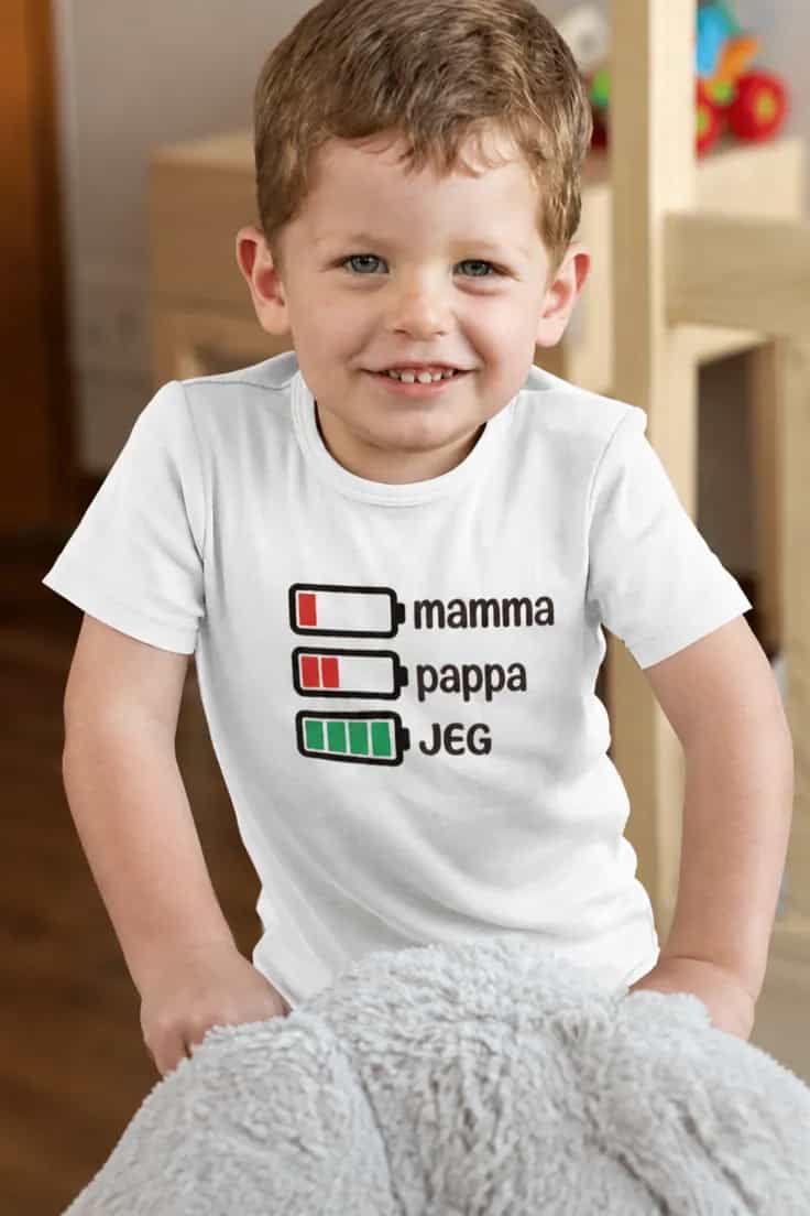 Baby-body Tomt batteri mamma pappa jeg | mamma pappa JEG