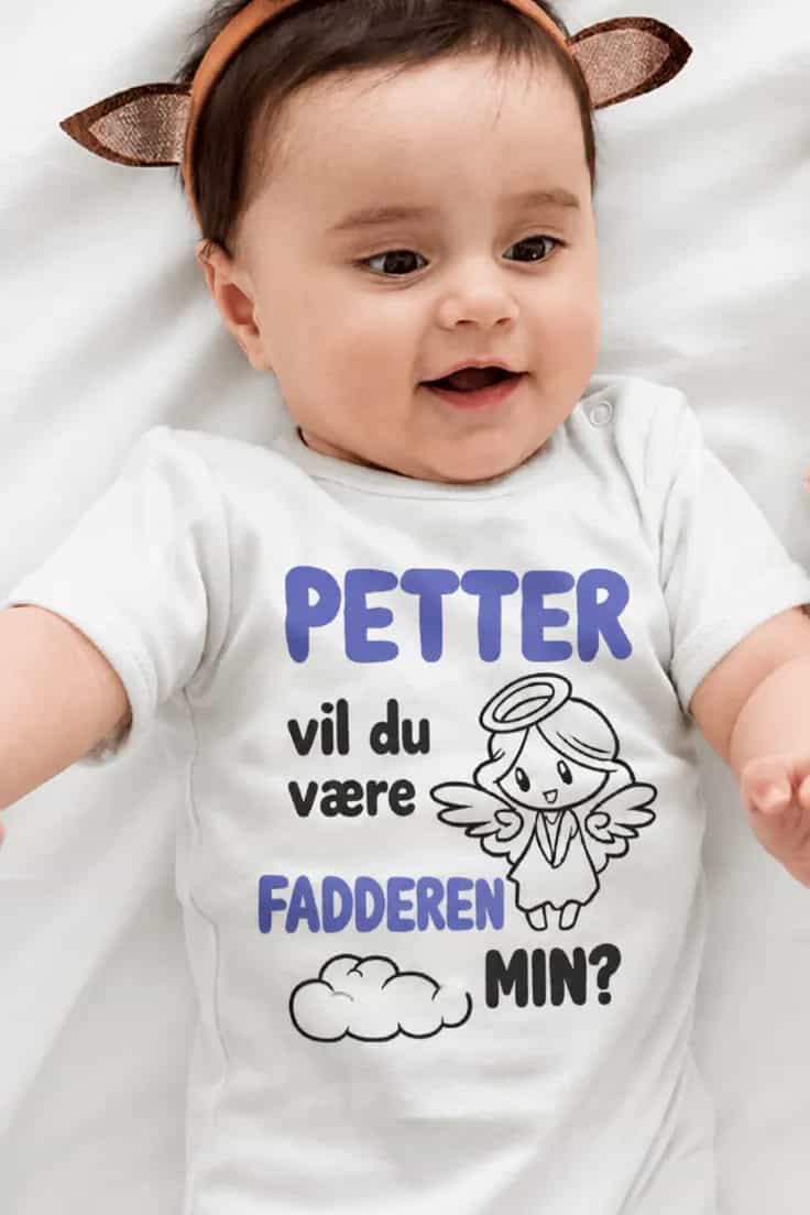 Baby-body Vil du være fadder med navn – PETTER