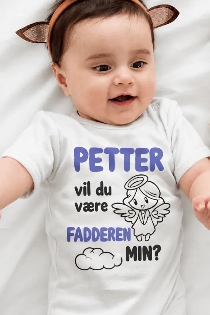 Baby-body Vil du være fadder med navn – PETTER