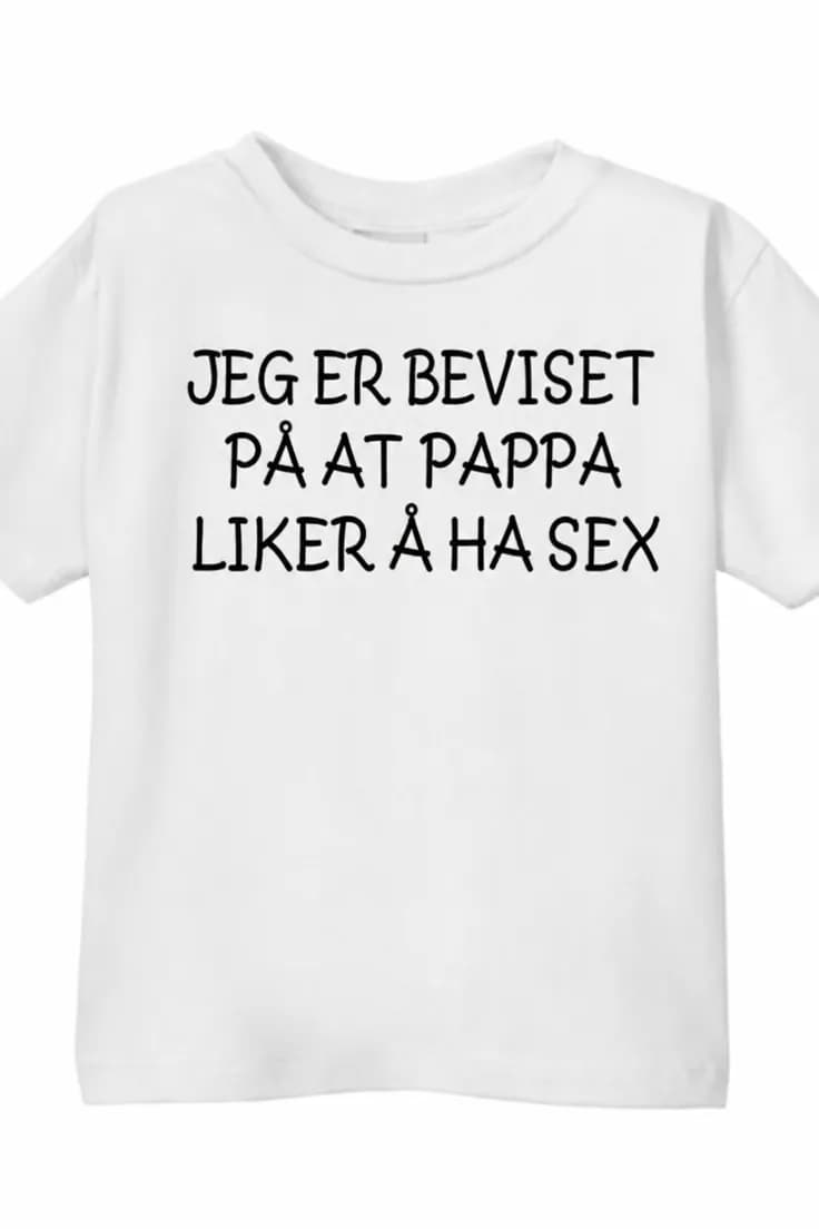 Barne t-skjorte Bevis på at pappa liker sex