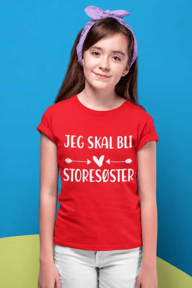 Barne t-skjorte Blir storesøster – JEG SKAL BLI