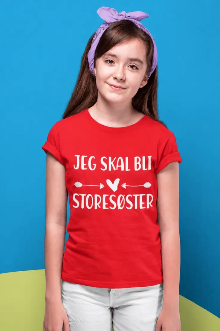 Barne t-skjorte Blir storesøster – JEG SKAL BLI