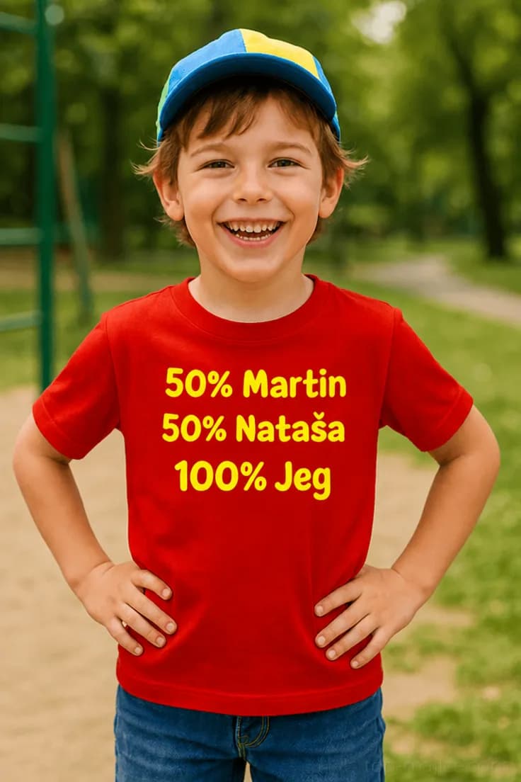 Barne t-skjorte foreldre med navn – 50% Martin