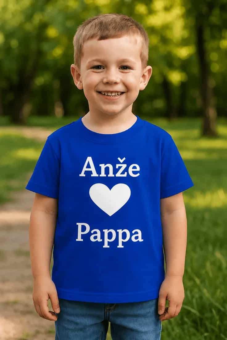 Barne t-skjorte Pappa med navn – Anže Pappa