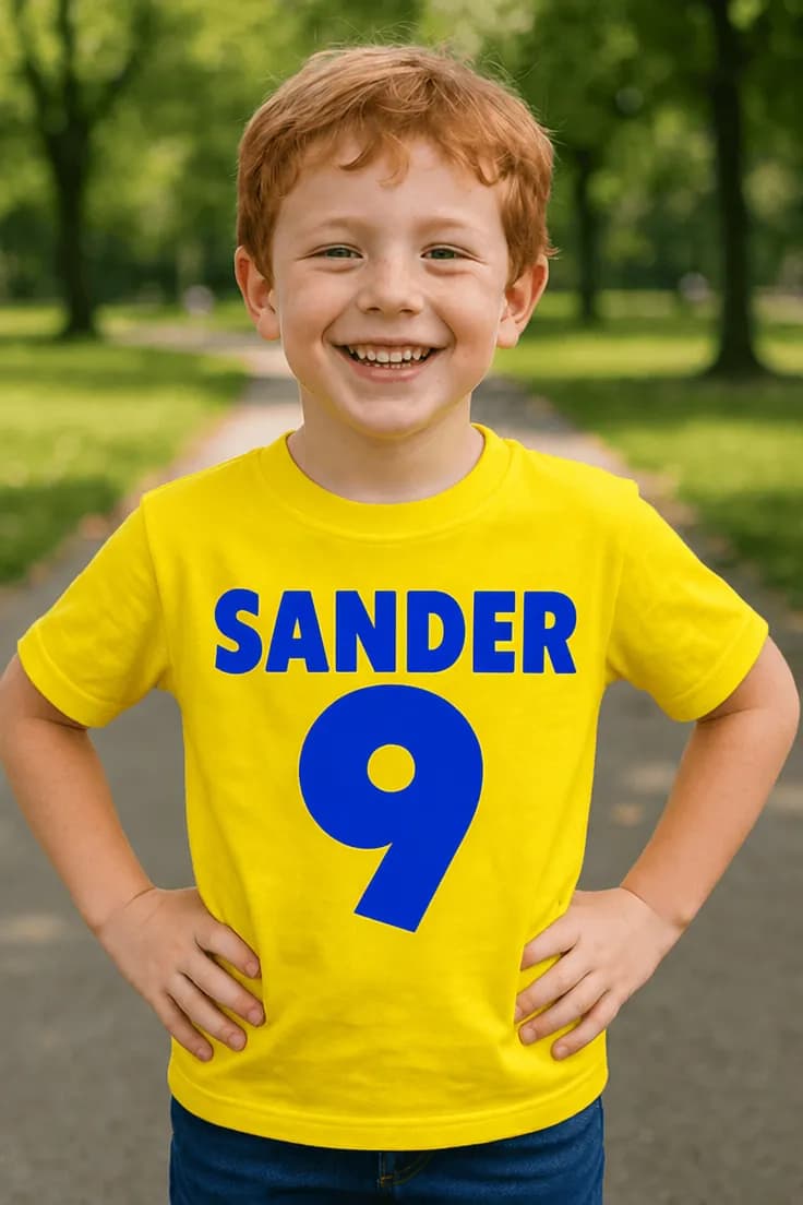 Barne t-skjorte Sportsdrakt med navn SANDER