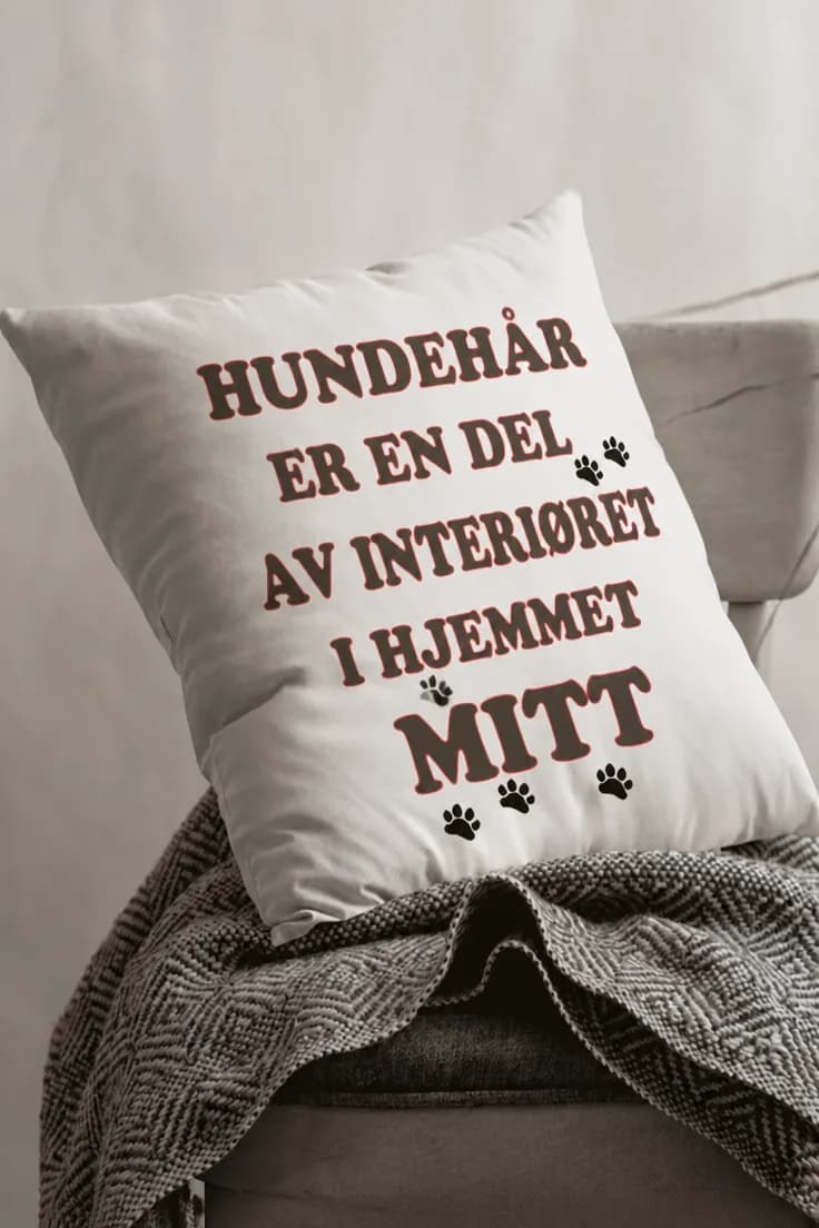 Dekorativ pute Hundehår i hjemmet – HUNDEHÅR
