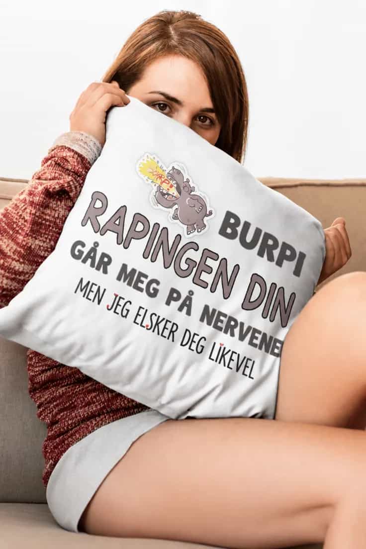 Dekorativ pute Rapingen din – BURPI RAPINGEN DIN
