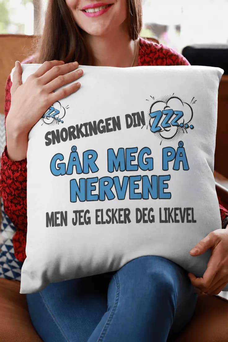 Dekorativ pute Snorking og kjærlighet