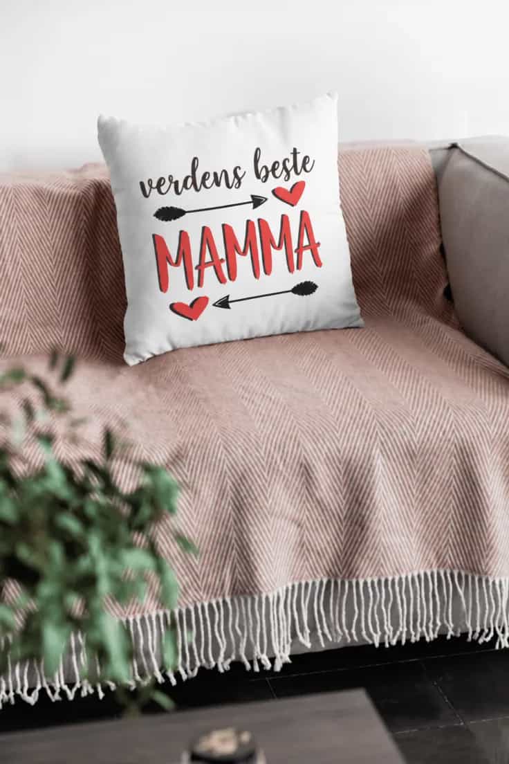 Dekorativ pute Verdens beste mamma – verdens beste