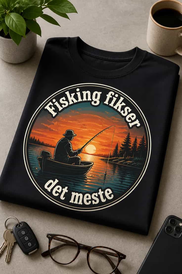 T-skjorte med Fisking fikser det meste