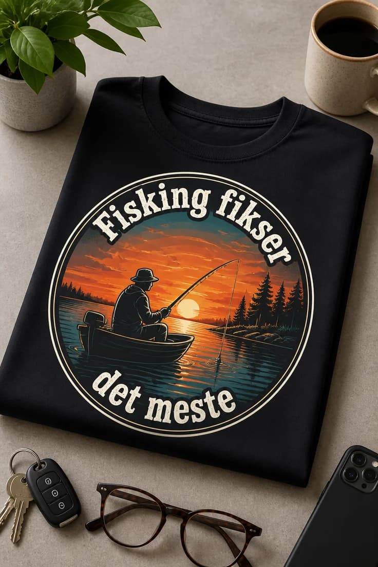 T-skjorte med Fisking fikser det meste