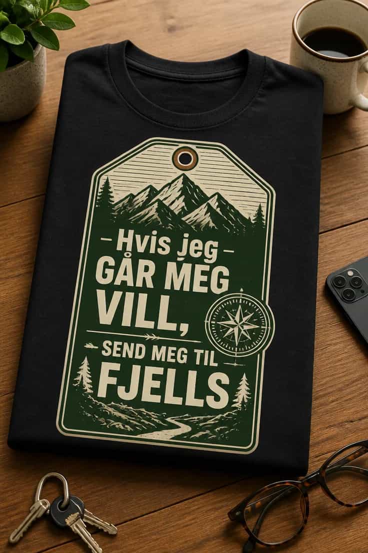 T-skjorte Hvis jeg går meg vill, send meg til fjells