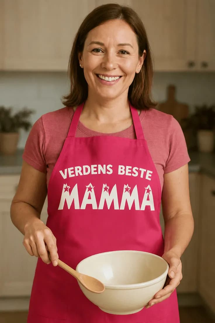 Forkle Verdens beste mamma med ønsket tekst