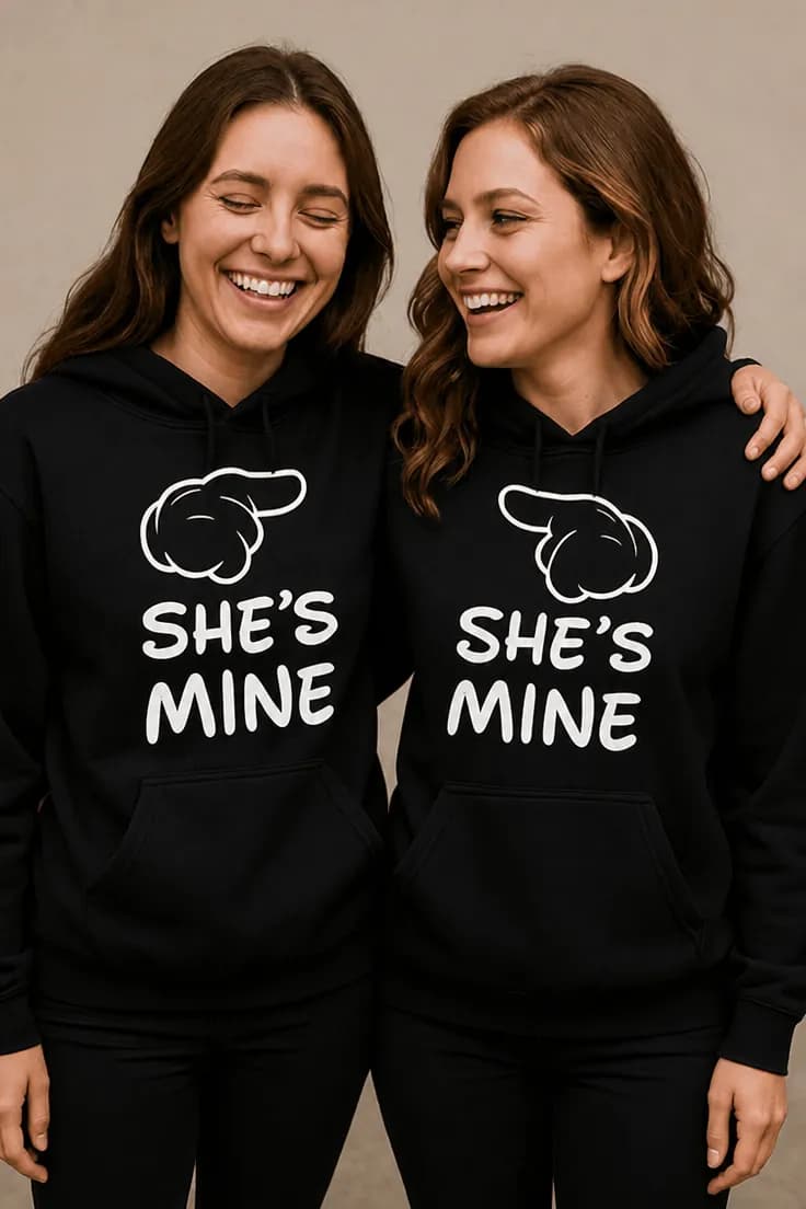 Genser For kjærestepar – Q SHE'S MINE SHE'S MINE