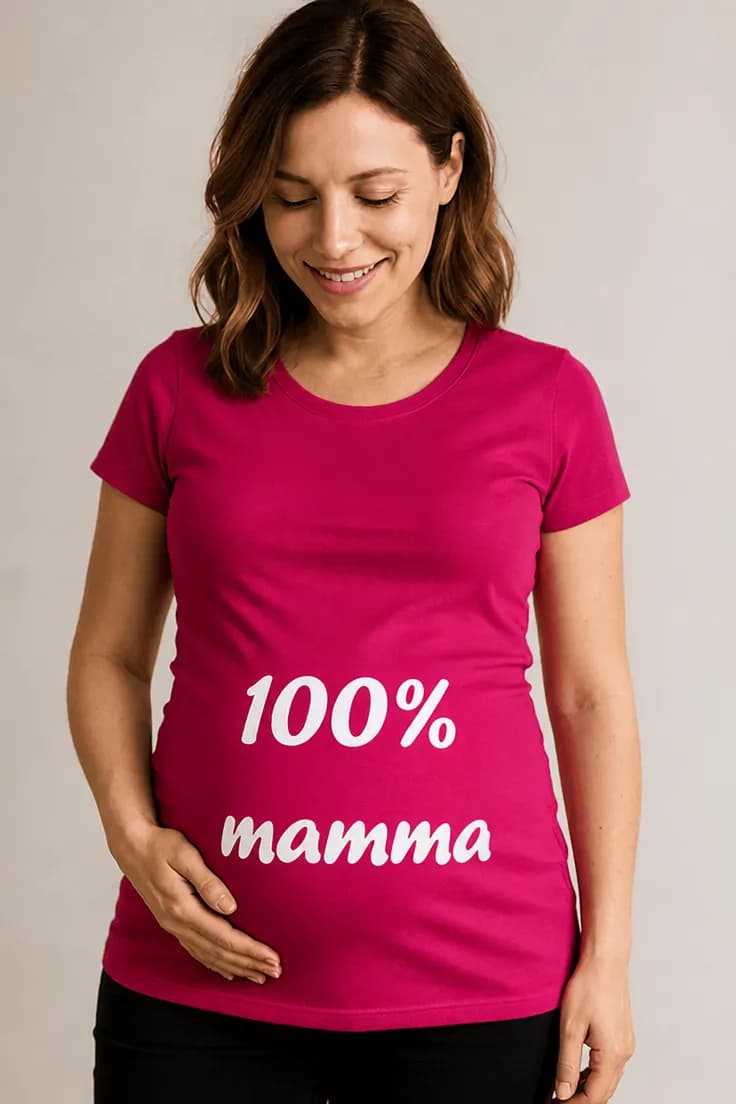 Gravid t-skjorte 100 prosent mamma | 100% mamma