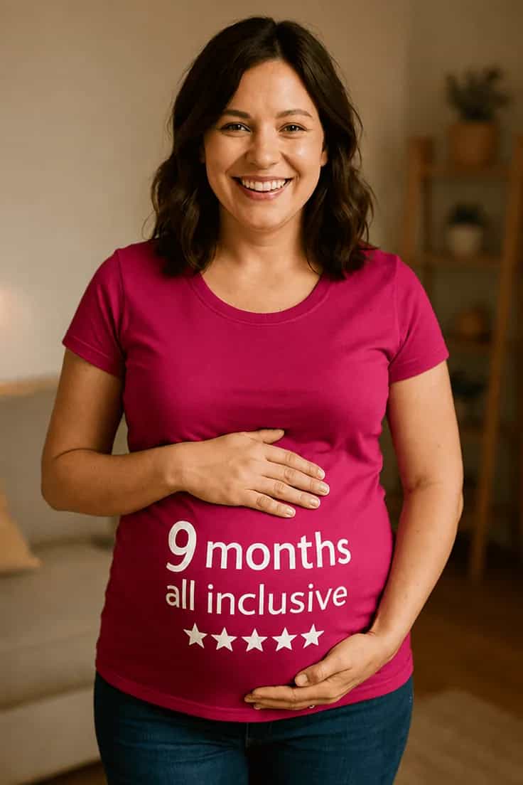 Gravid t-skjorte 9 months all inclusive