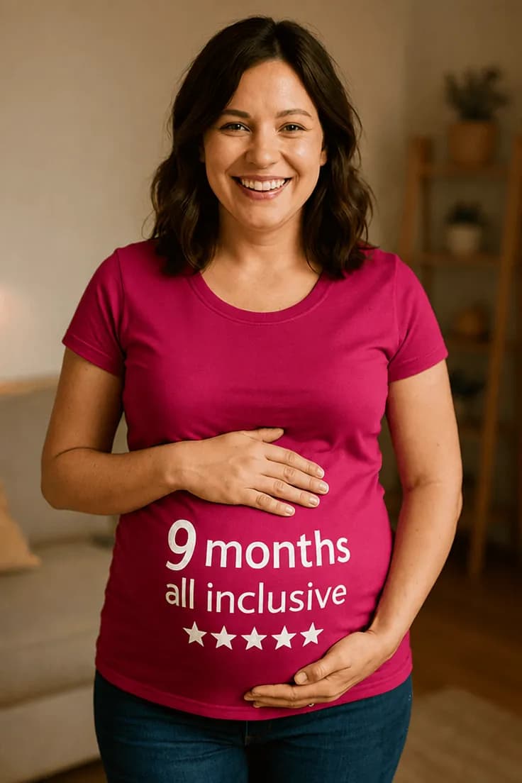 Gravid t-skjorte 9 months all inclusive