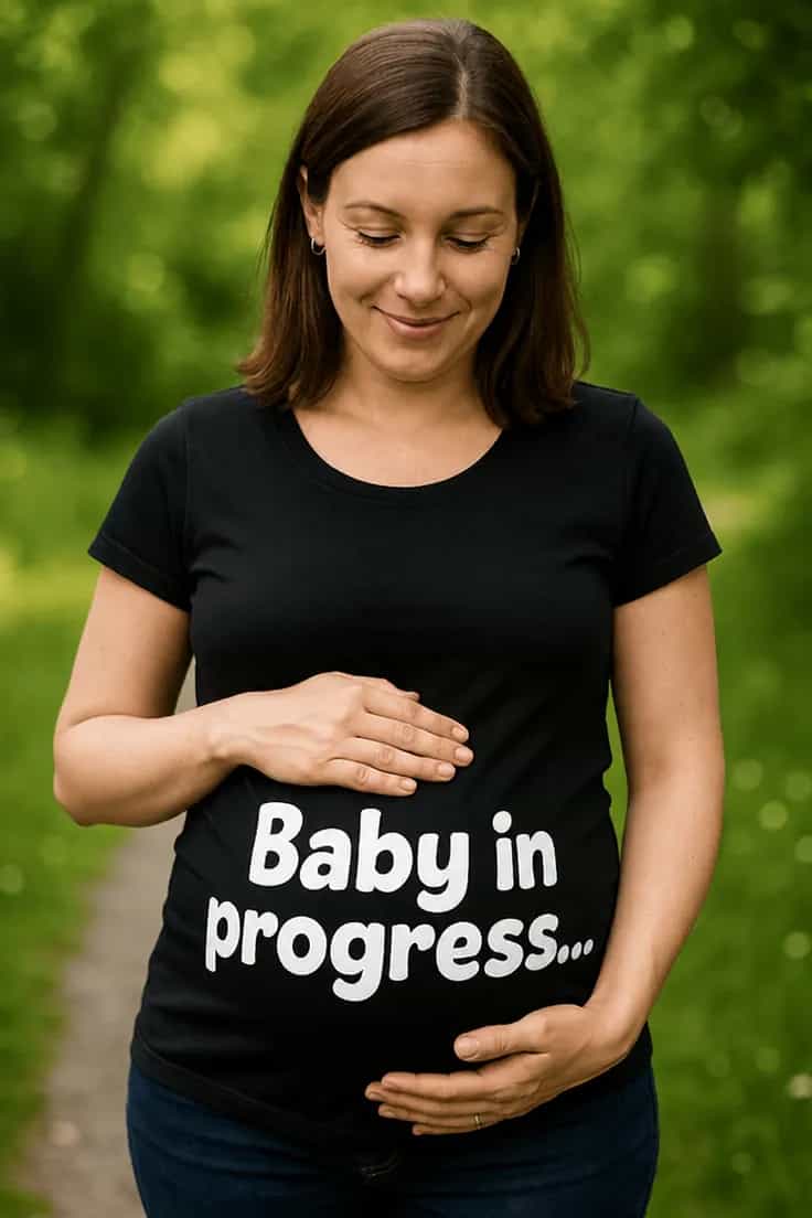 Gravid t-skjorte Baby på vei – Baby in progress..