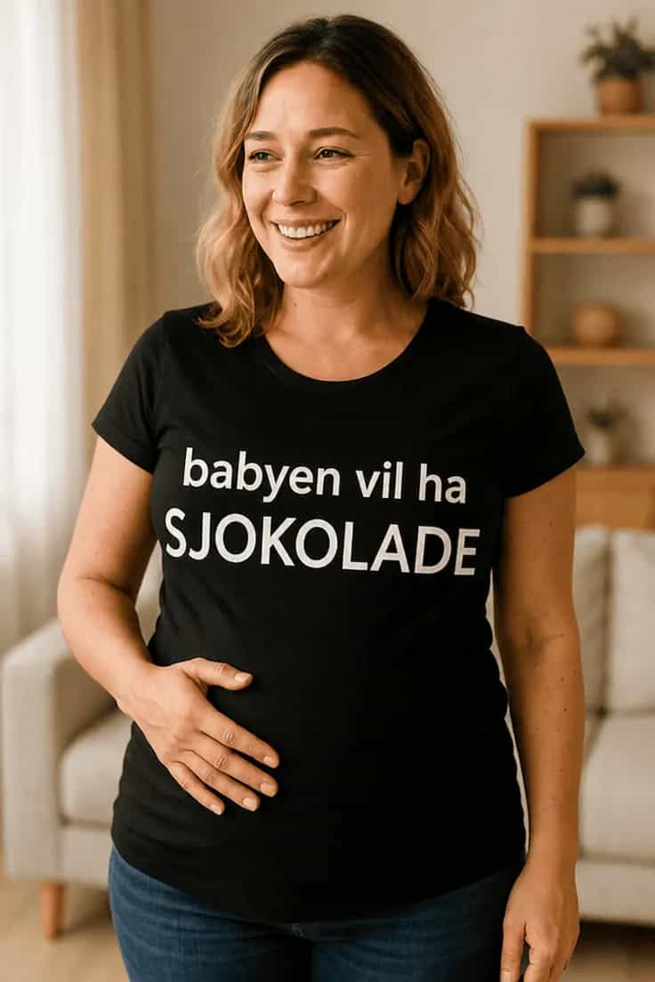 Gravid t-skjorte Babyen vil ha sjokolade