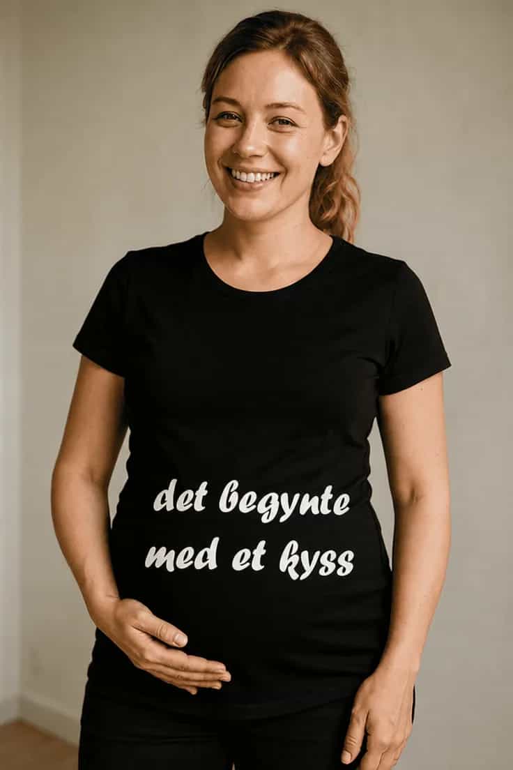 Gravid t-skjorte – det begynte med et kyss
