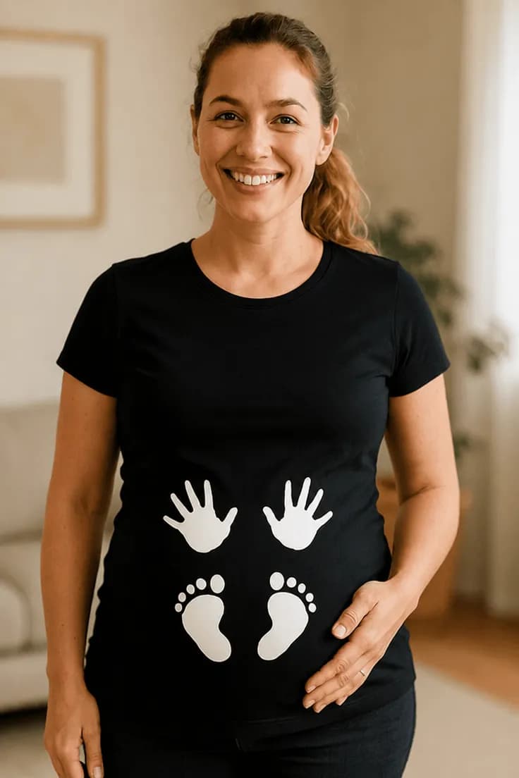 Gravid t-skjorte hender og føtter | Morsom gave