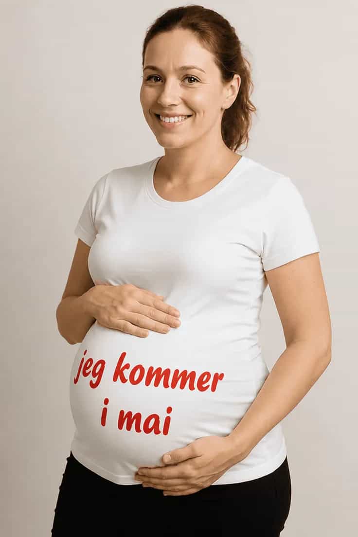 Gravid t-skjorte Jeg kommer i mai