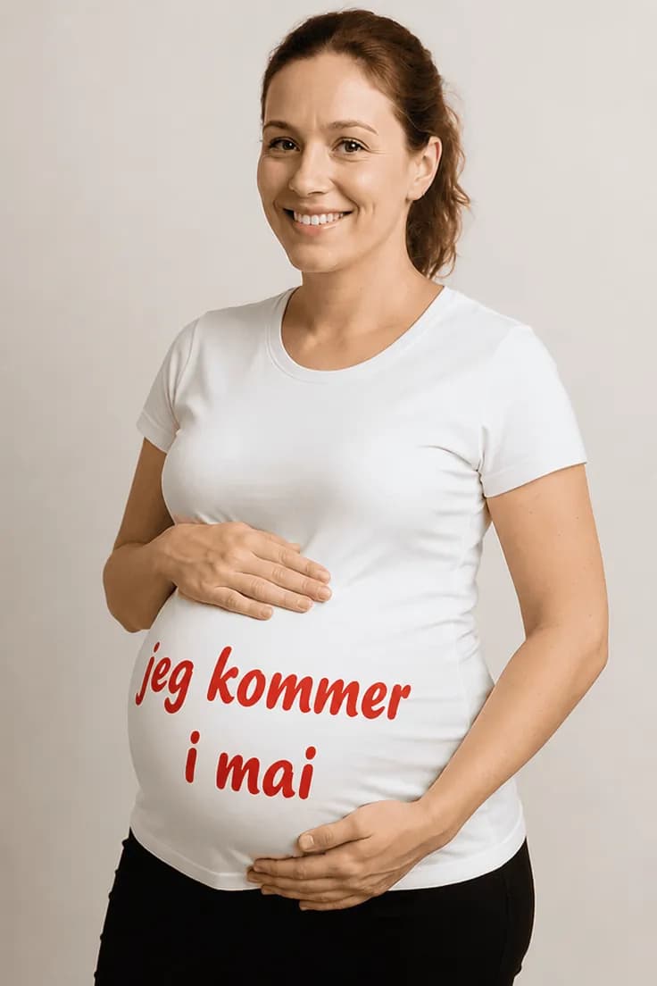 Gravid t-skjorte Jeg kommer i mai