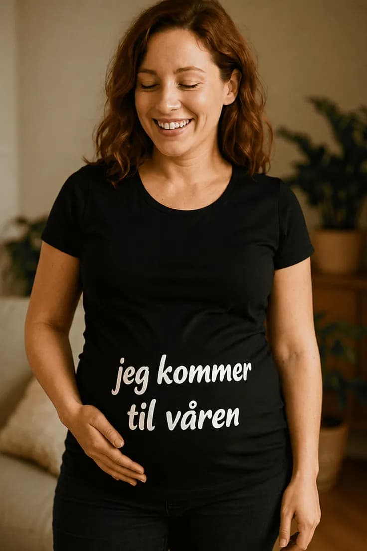 Gravid t-skjorte – jeg kommer til våren