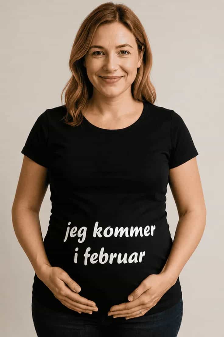 Gravid t-skjorte Kommer i februar