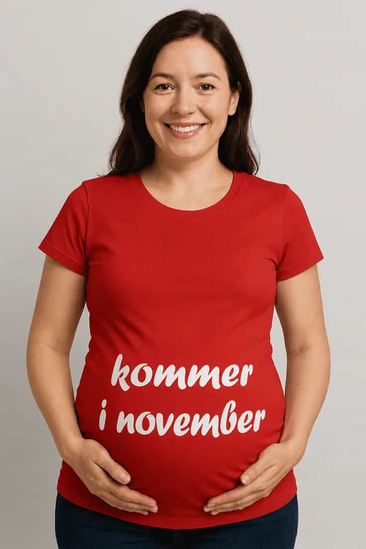 Gravid t-skjorte Kommer i november – kommer i november