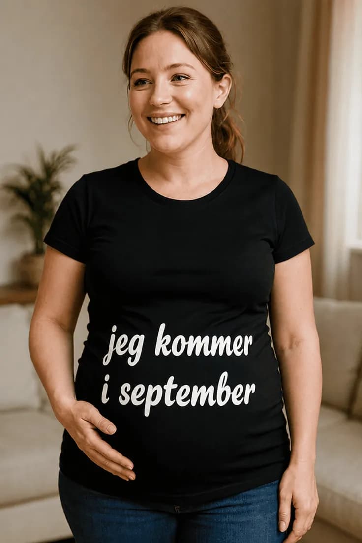 Gravid t-skjorte Kommer i september