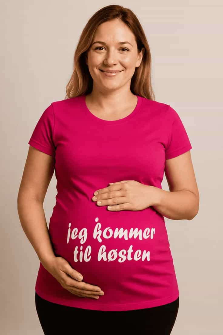 Gravid t-skjorte Kommer til høsten | jeg kommer