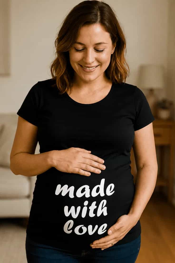 Gravid t-skjorte Laget med kjærlighet made with love