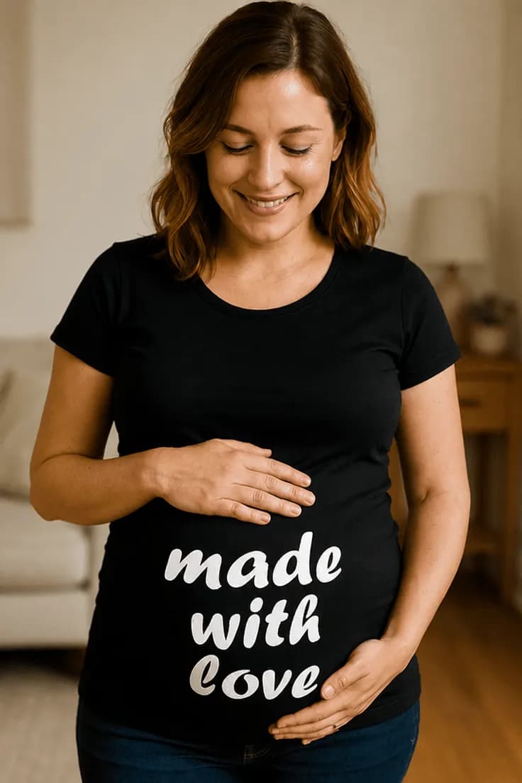 Gravid t-skjorte Laget med kjærlighet made with love