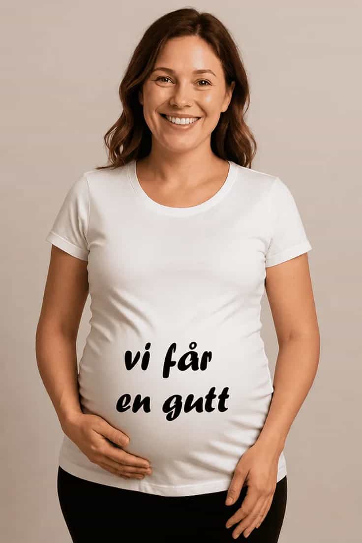 Gravid t-skjorte Vi får en gutt | vi får en gutt