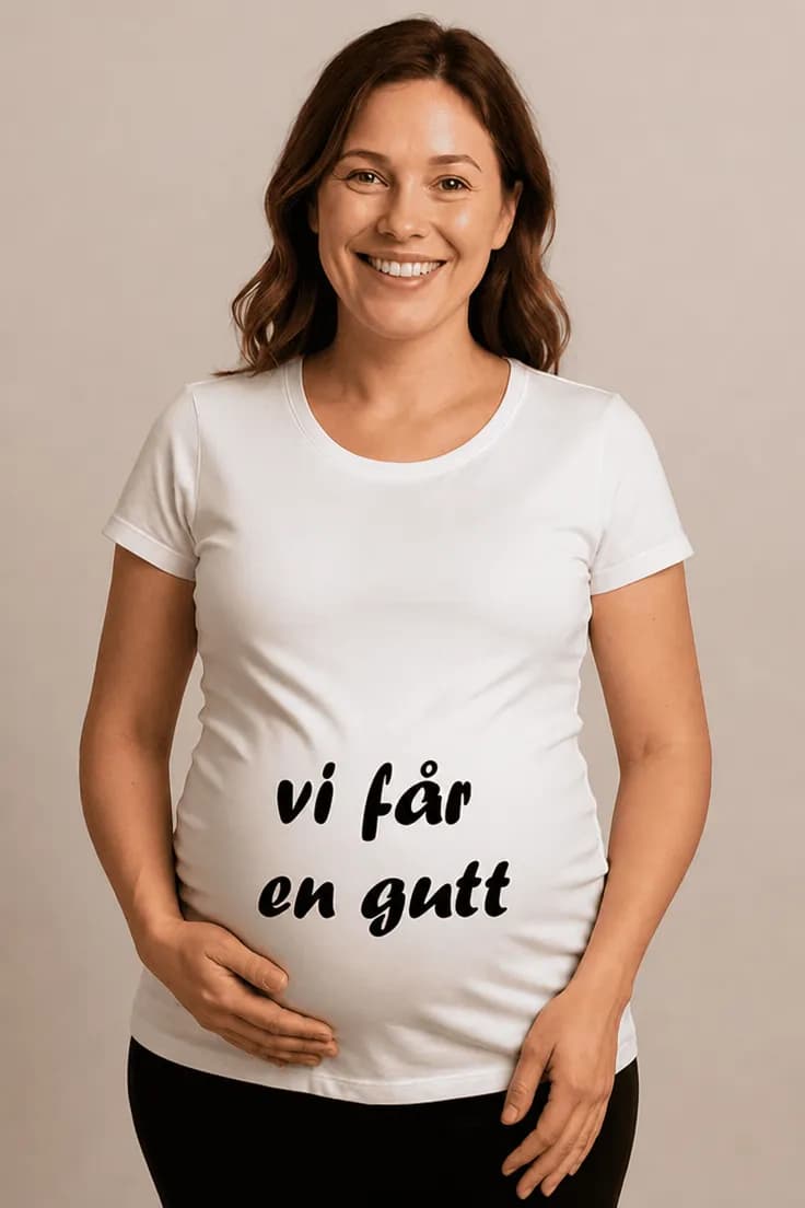 Gravid t-skjorte Vi får en gutt | vi får en gutt