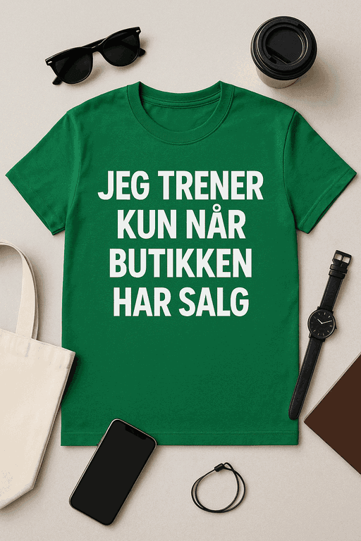 Jeg trener kun når butikken har salg - T-skjorte
