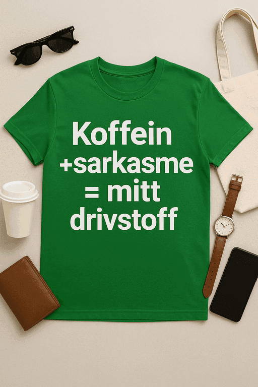 Koffein + Sarkasme = Mitt Drivstoff T-skjorte