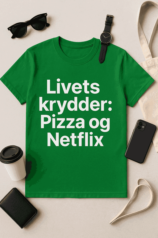 Livets krydder: Pizza og Netflix T-skjorte