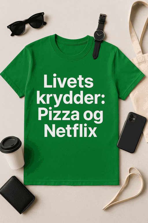 Livets krydder: Pizza og Netflix T-skjorte