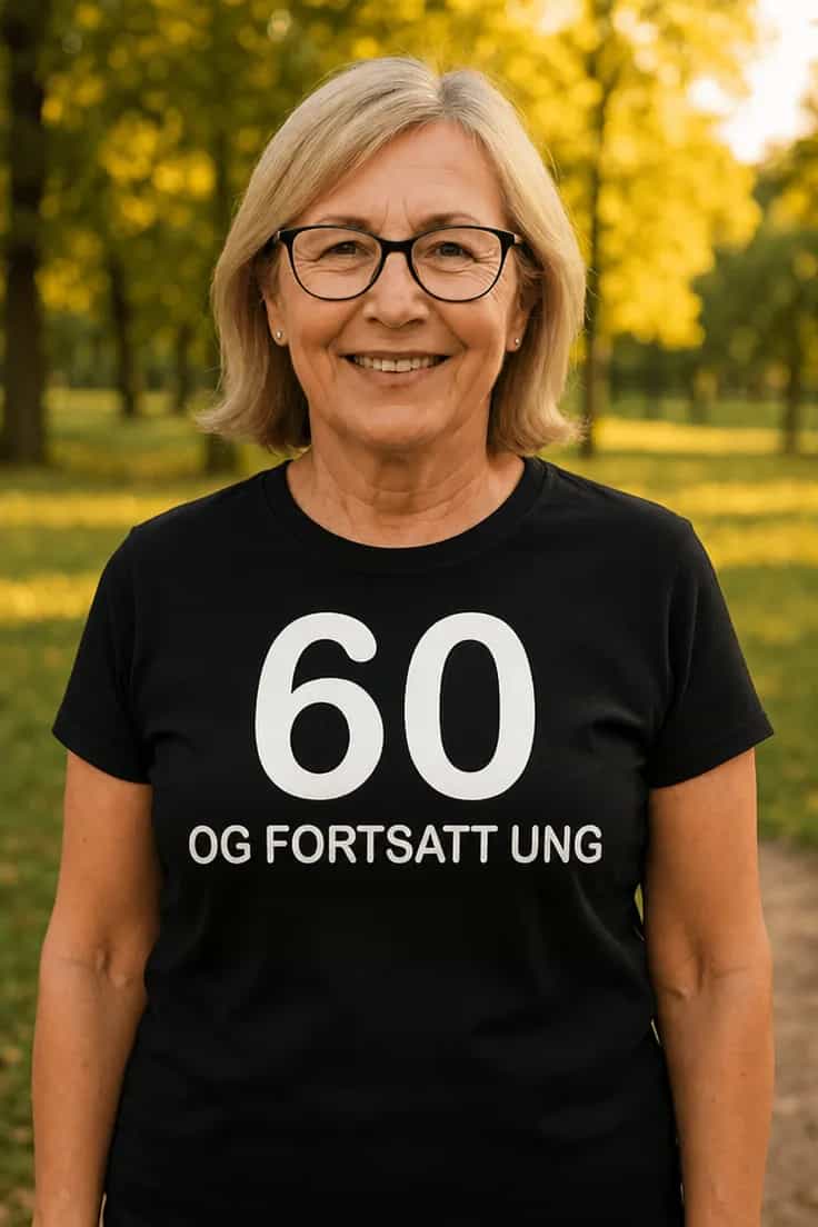 T-skjorte: 60-åring, fortsatt ungdommelig